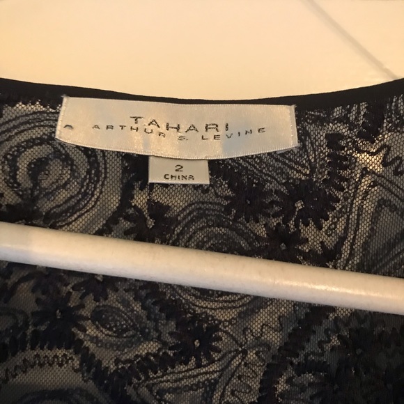 Tahari Navy blue gown with sequined jacket - Picture 10 of 12